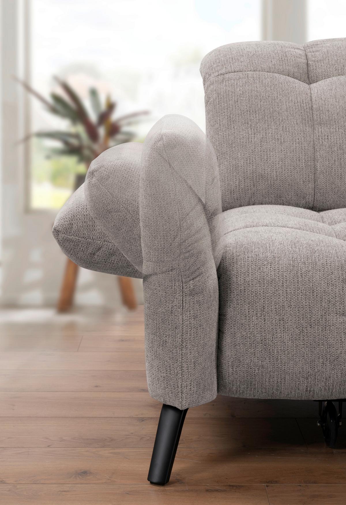 Ecksofa Coast Silberfarben B: 244-270 Cm - Silberfarben/Schwarz, KONVENTIONELL, Holzwerkstoff/Textil (244-270/87-104/173cm)