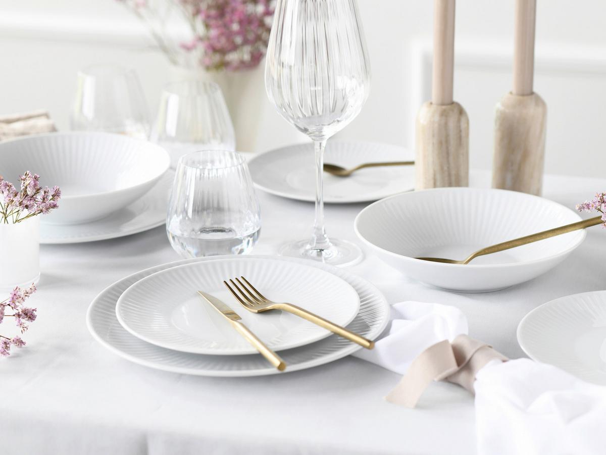 Speisetellerset Valencia 18--Teilig. Weiß - Weiß, Design, Keramik - Creatable