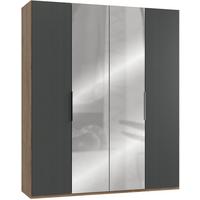 Drehtürenschrank B: 200 cm Level Graphit-/Eichefarben - Eichefarben/Graphitfarben, MODERN, Holzwerkstoff (200/236/58cm) - MID.YOU