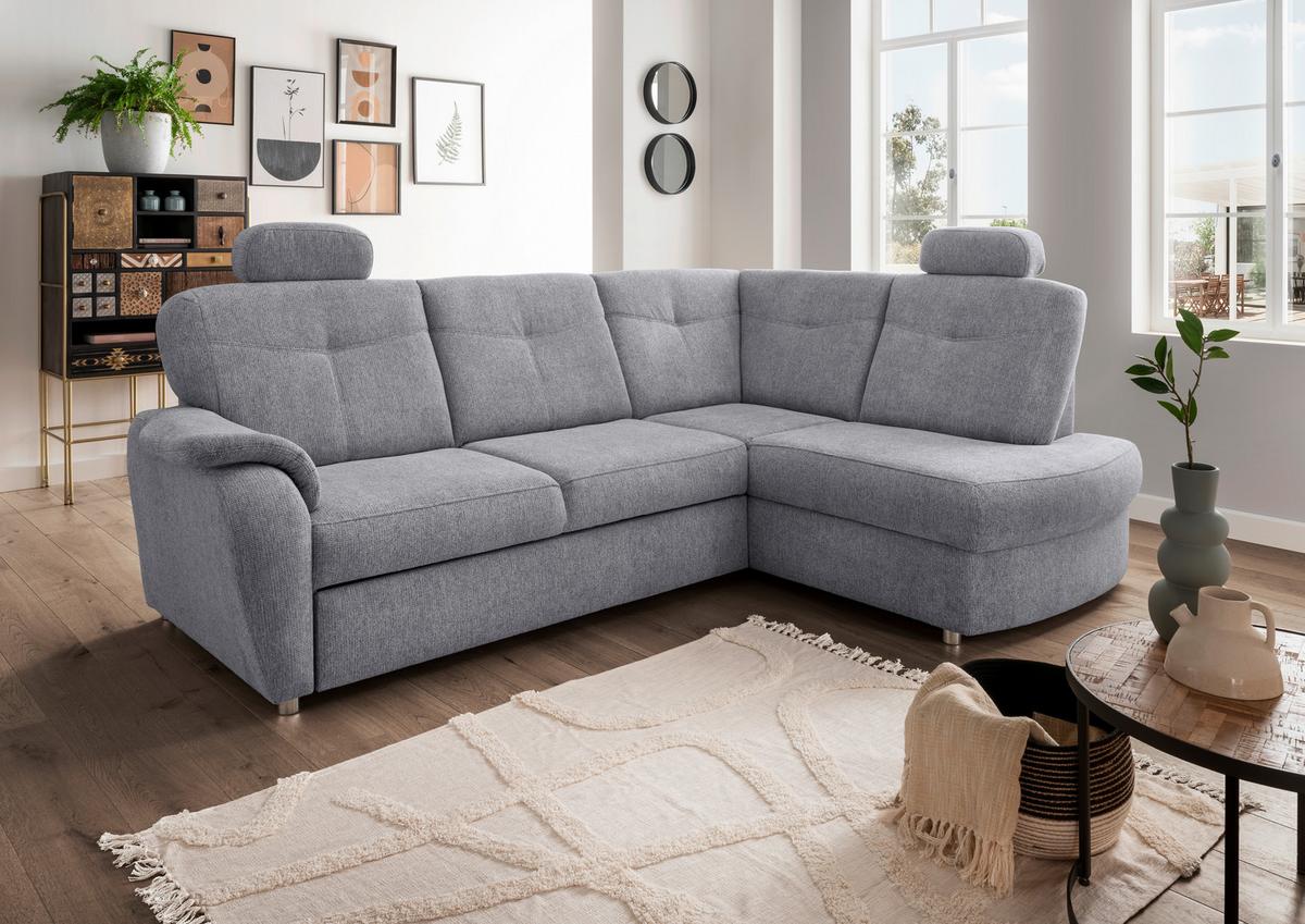 Eckschlafsofa Rosali Silberfarben S: 264x180 Cm - Chromfarben/Silberfarben, MODERN, Textil (264/180cm) - Livetastic