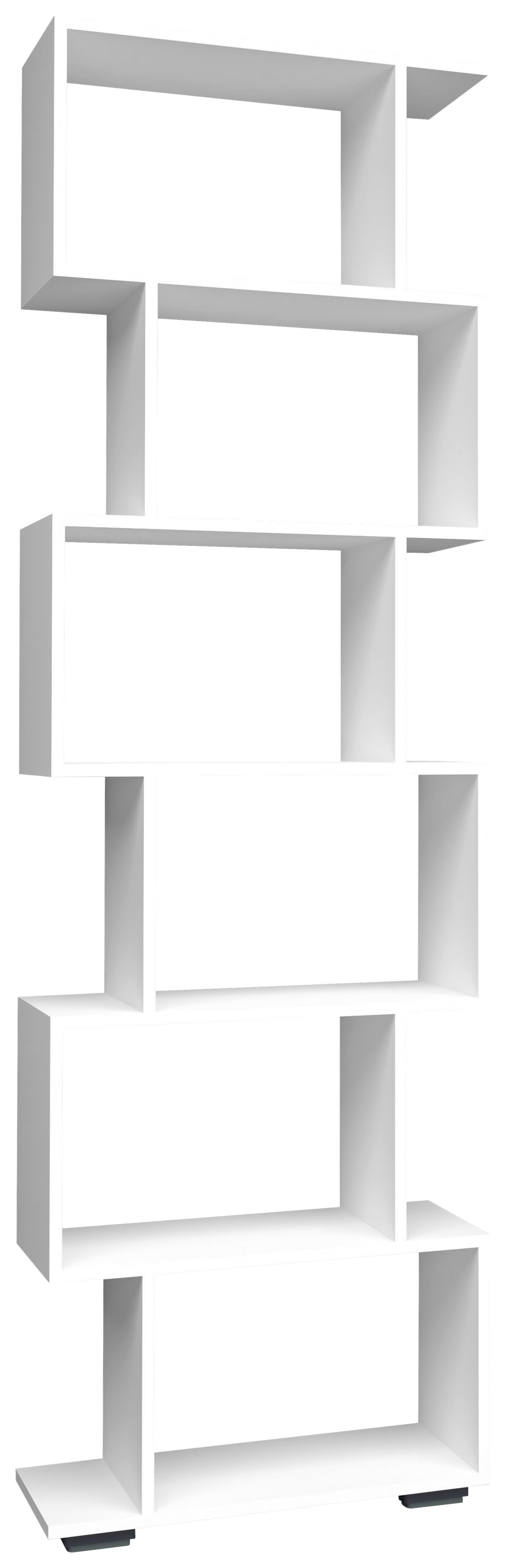 REGAL Palusa Weiß B: 60 cm - Silberfarben/Weiß, Design, Holzwerkstoff (60/196/24cm) - MID.YOU