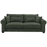 3-sitzer-sofa Mit Schlaf- Funktion Angelina Dunkelgrün - Dunkelgrün/Schwarz, Basics, Textil (250/95/125cm) - MID.YOU