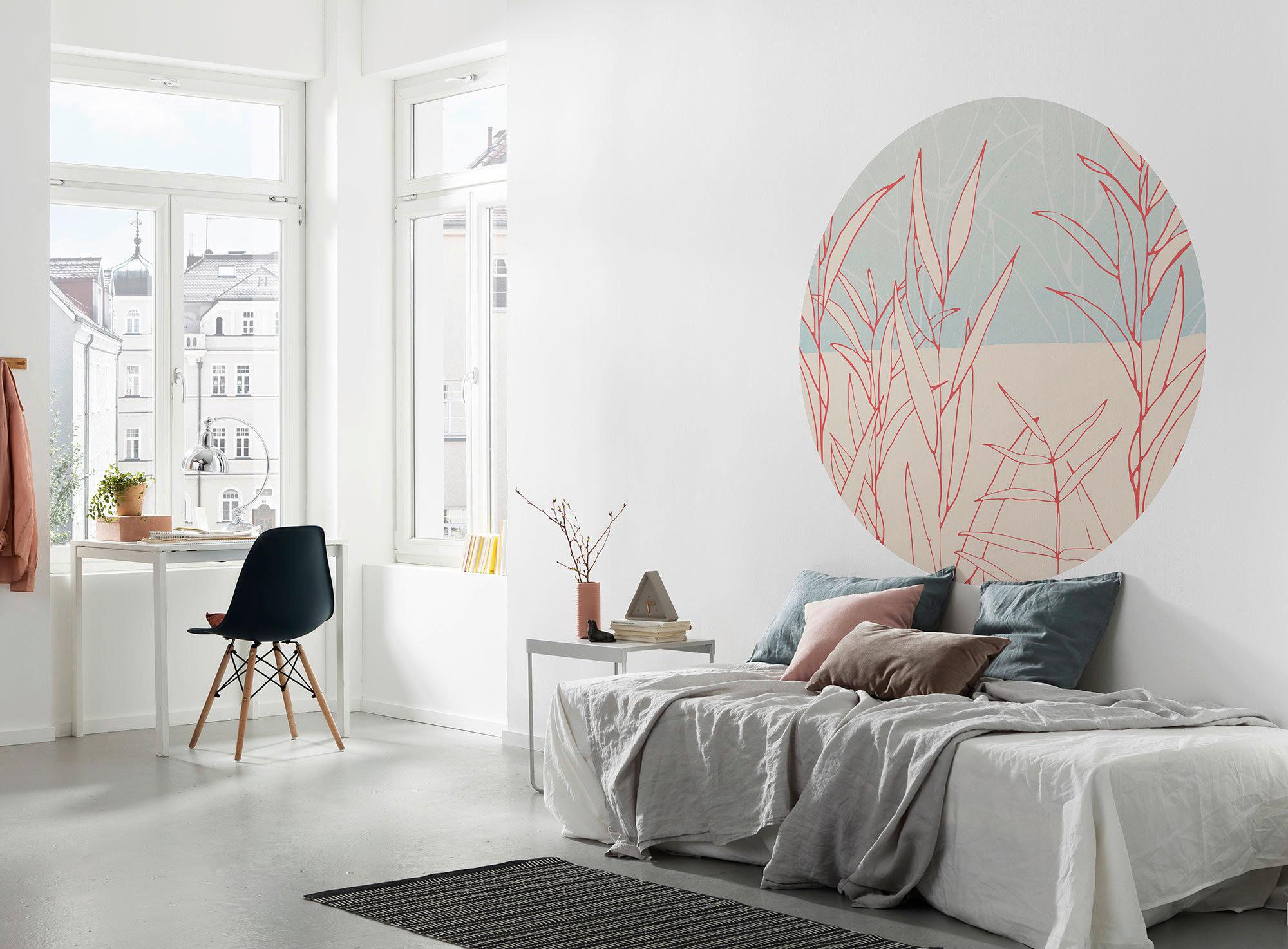 Fototapete D1-078 Grassland - Blau/Rot, Trend (125cm)