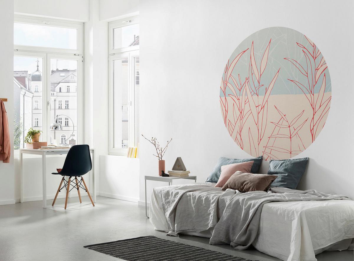 Fototapete D1-078 Grassland - Blau/Rot, Trend (125cm)
