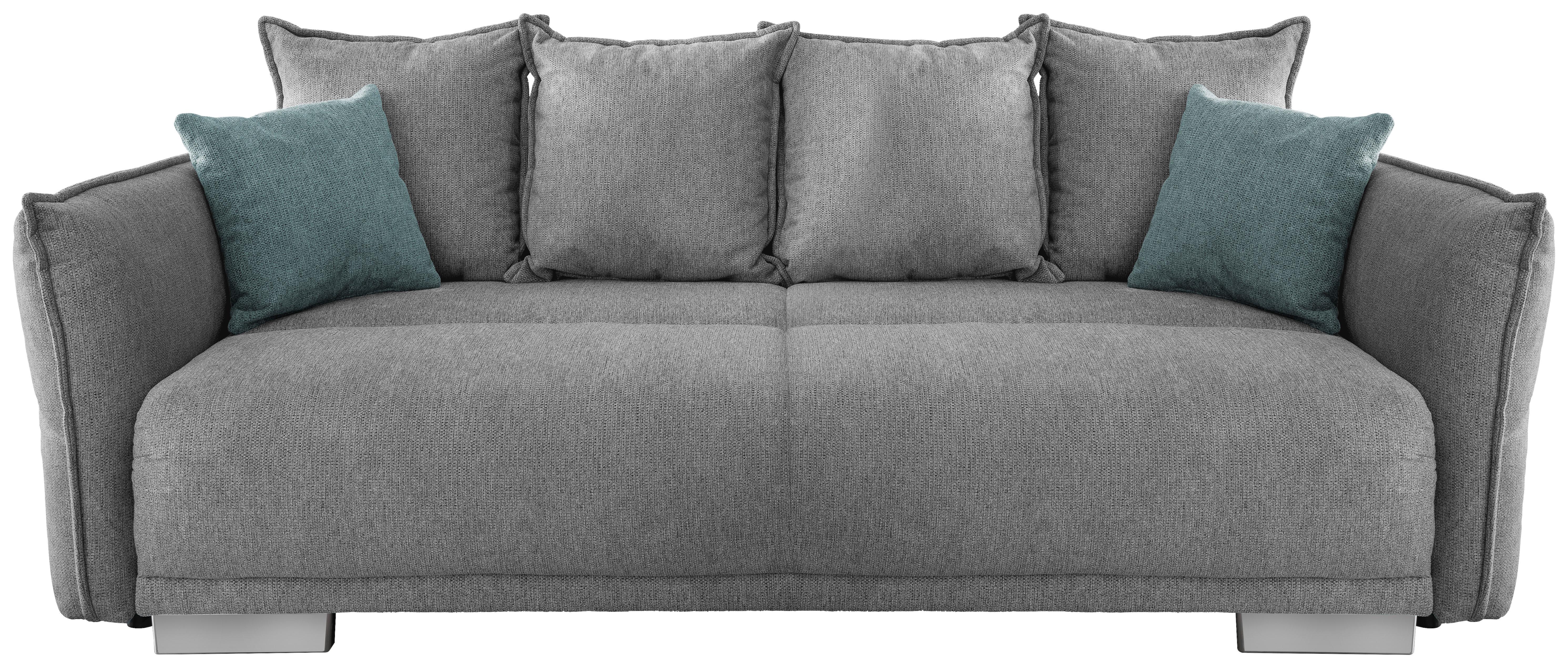 Bigsofa Pera, Silberfarben B: 242 cm - Chromfarben/Silberfarben, MODERN, Textil (242/71/90/131cm) - Livetastic