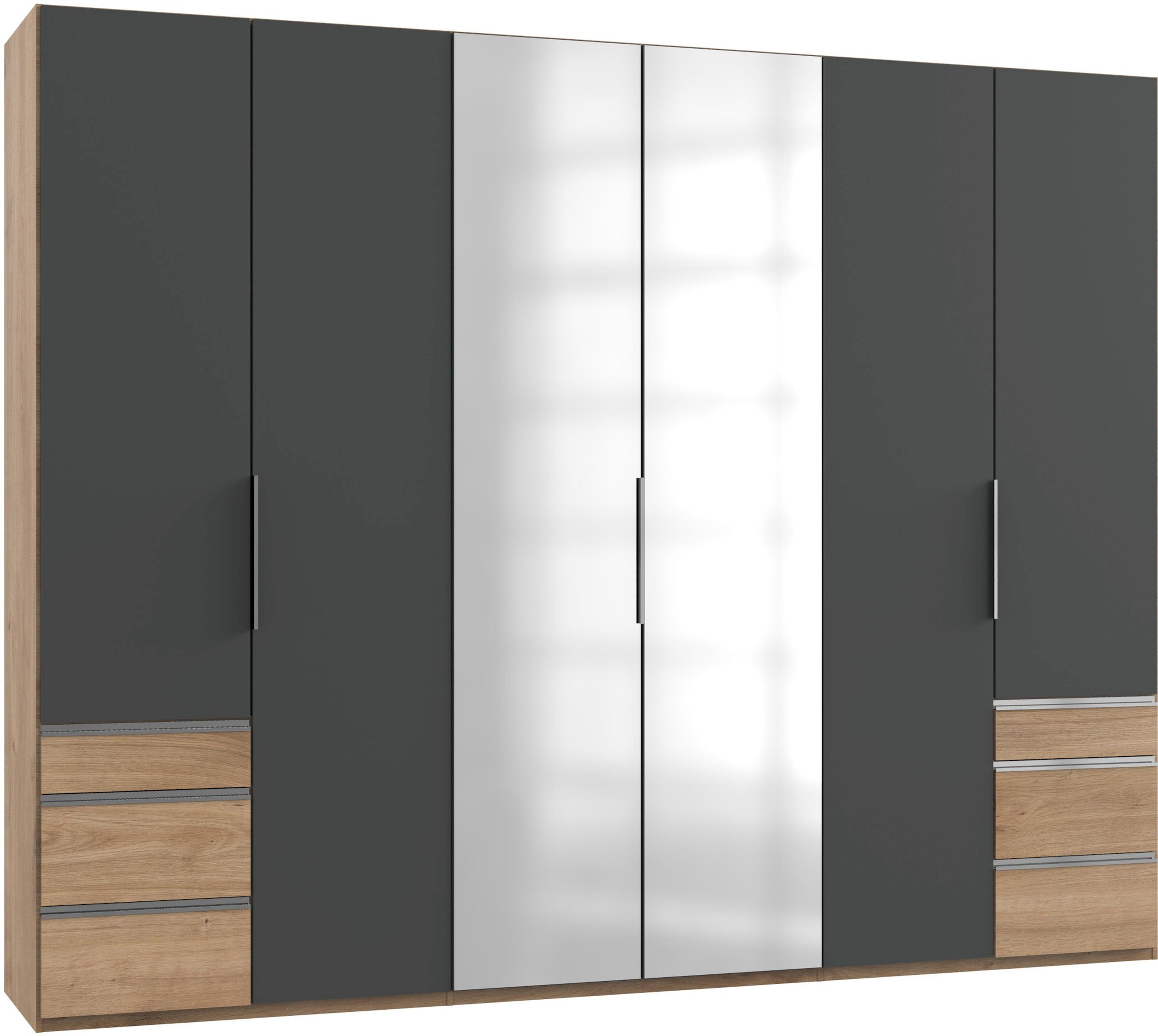 Drehtürenschrank 300cm Level, Graphit/eiche Dekor - Eichefarben/Graphitfarben, MODERN, Holzwerkstoff (300/236/58cm) - MID.YOU