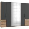 Drehtürenschrank 300cm Level, Graphit/eiche Dekor - Eichefarben/Graphitfarben, MODERN, Holzwerkstoff (300/236/58cm) - MID.YOU