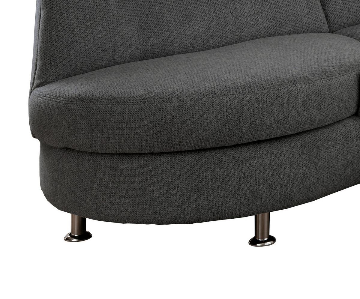 Ecksofa mit Relaxfunktion Parole Anthrazit Chenille - Chromfarben/Anthrazit, MODERN, Textil (236/275cm) - Livetastic