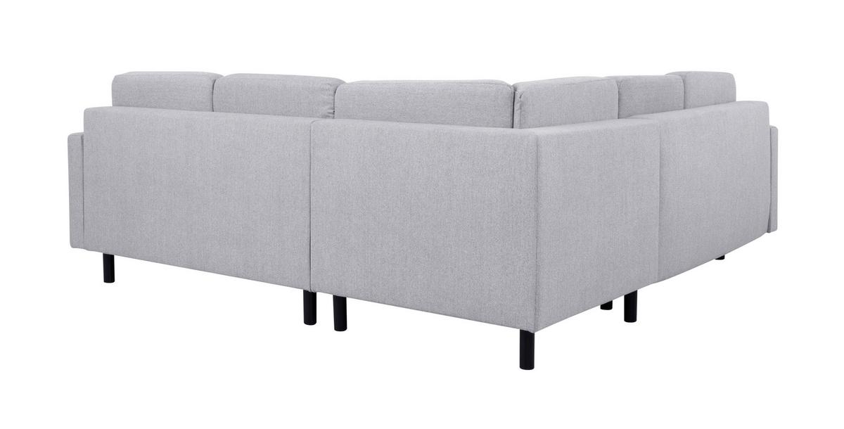 Ecksofa Noret, Hellgrau S: 242x242 Cm - Buchefarben/Hellgrau, Design, Textil (242/242cm) - MID.YOU