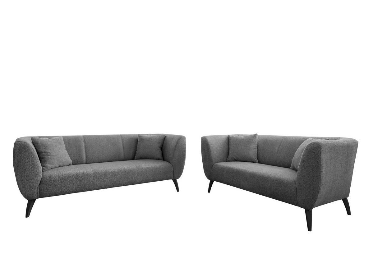 2-Sitzer-Sofa Colori Anthrazit Rücken Echt - Anthrazit/Schwarz, MODERN, Textil (172/83/88cm) - MID.YOU