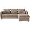 Eckschlafsofa Lauritio Graubraun S: 254x160 cm - Chromfarben/Graubraun, MODERN, Textil (254/160cm) - Livetastic