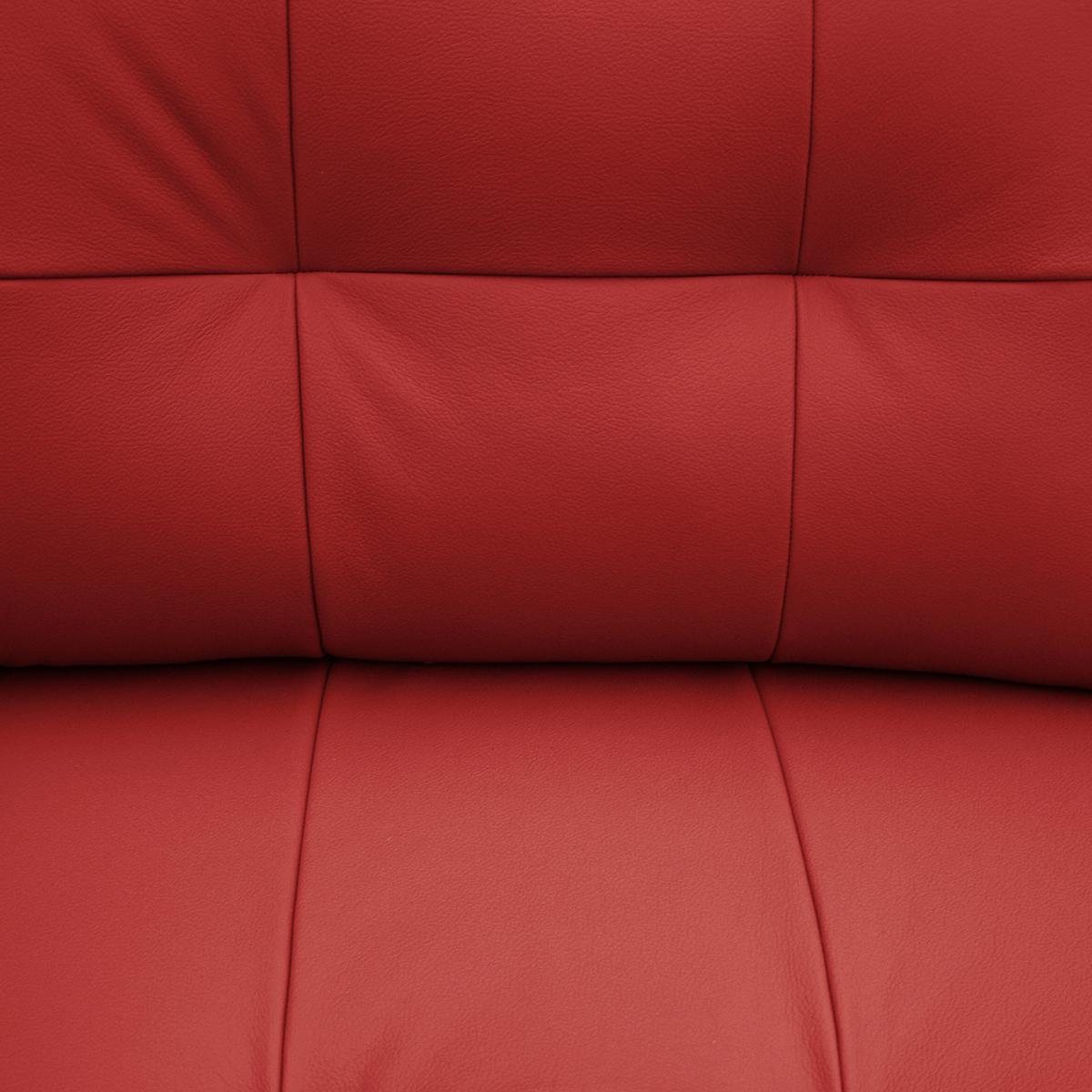 Ecksofa Nordic Rot S: 238x168 Cm - Buchefarben/Rot, Design, Leder/Textil (238/168cm) - Livetastic