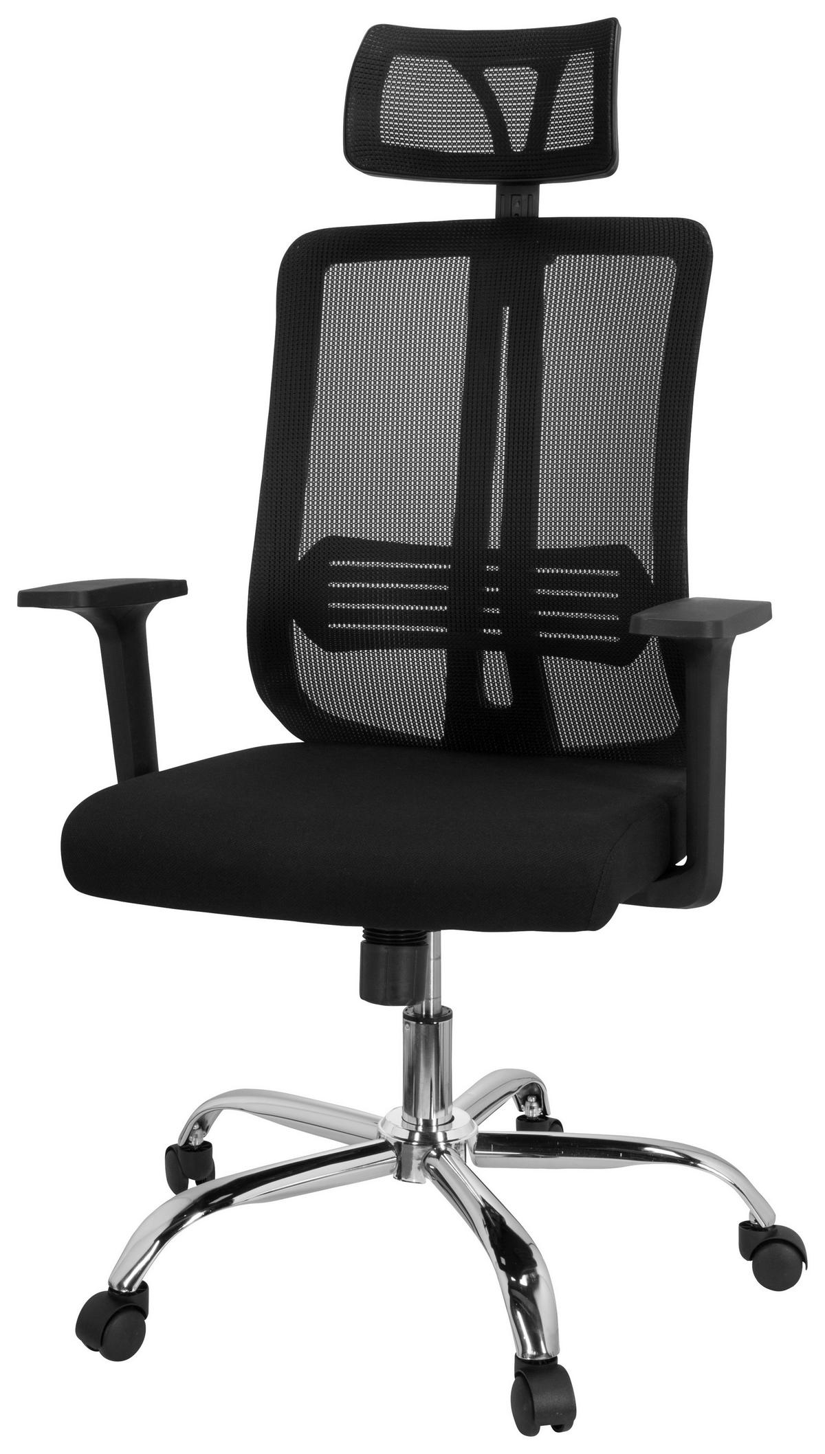 Bürostuhl Zh 200 Schwraz Bis 100 Kg - Silberfarben/Schwarz, Basics, Kunststoff/Textil (66/102/59cm) - MID.YOU