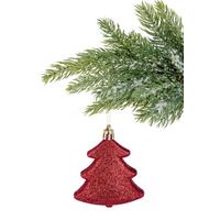 Függődísz Karácsonyfa - barna/piros, Basics, műanyag (8cm) - Luca Bessoni