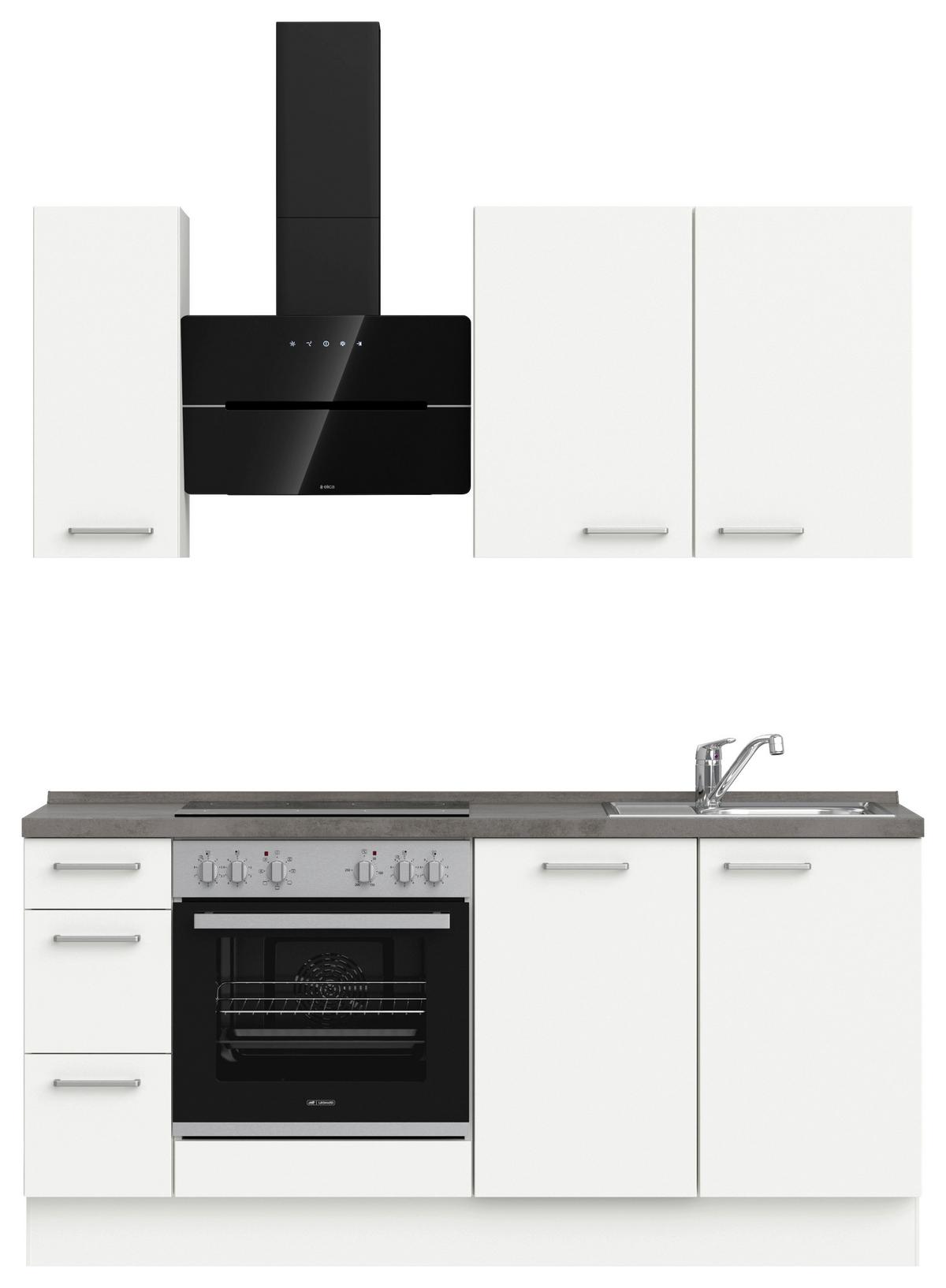 KÜCHENLEERBLOCK TOUCH HIGH - LINE, H1 LINKS - Weiß/Grau, MODERN, Holzwerkstoff (180cm) - Nobilia