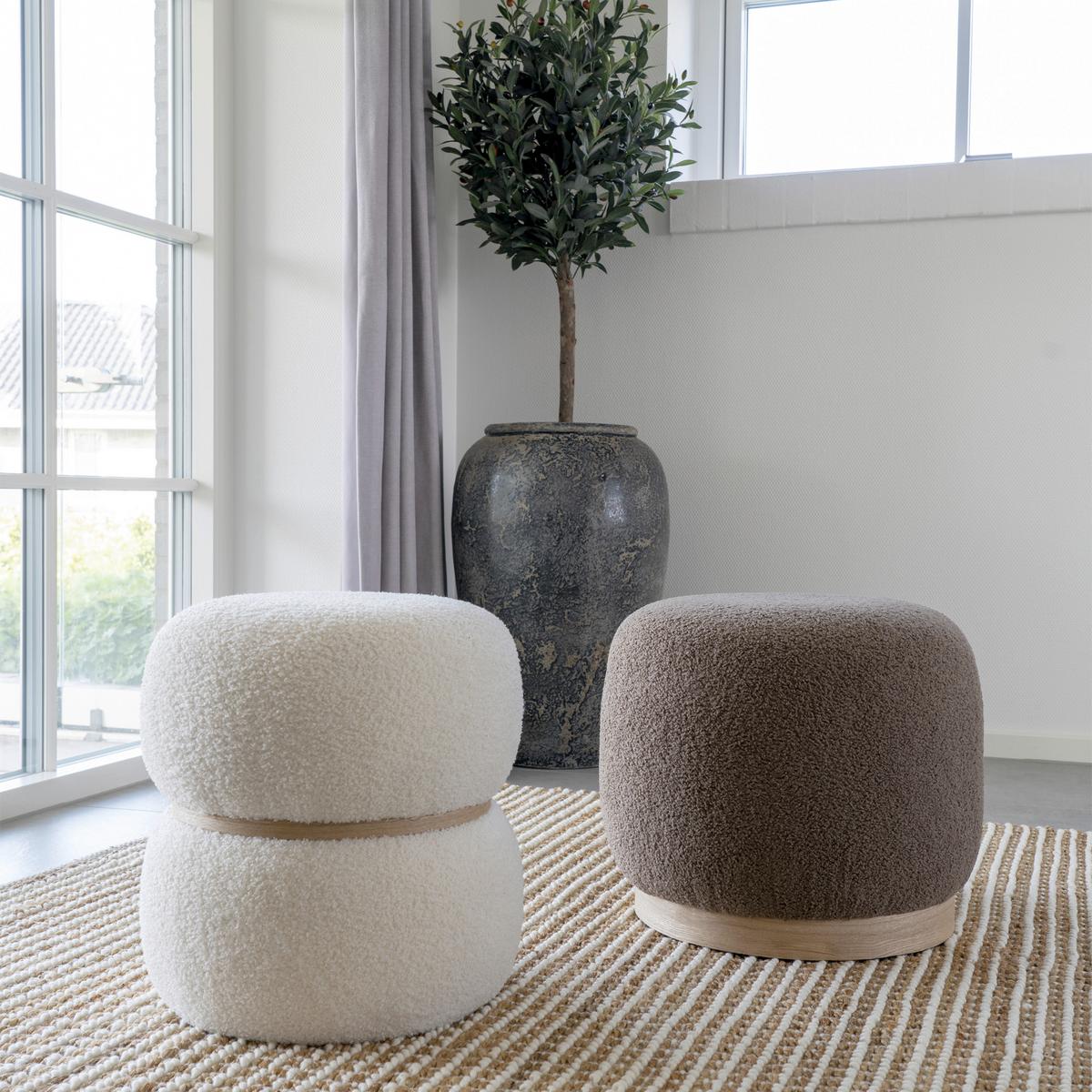 Pouf Belfort Braun, B/h/t: 44,5x40x44,5cm - Braun, Basics, Textil (44,5/40/44,5cm)