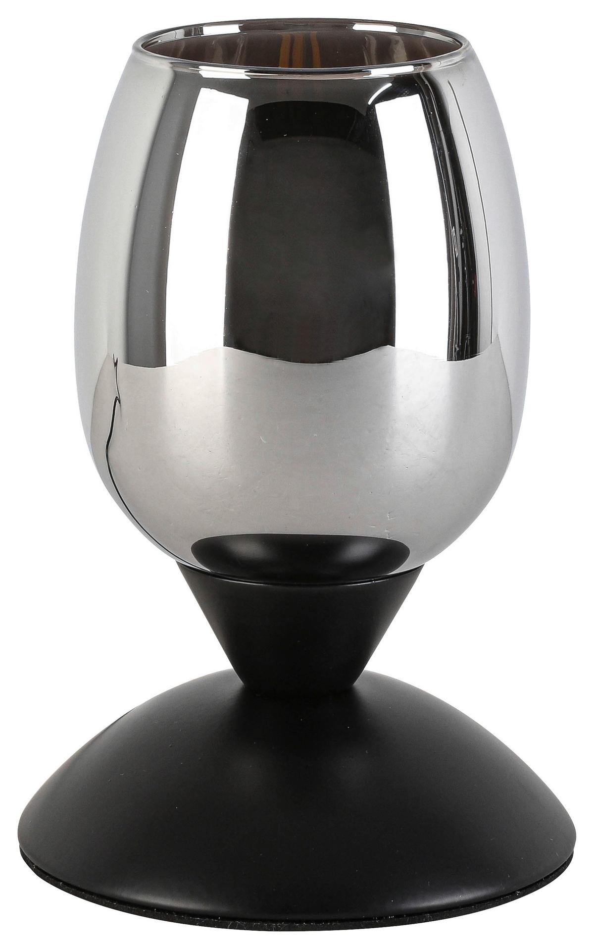 STOLNÍ LAMPA BLACKO - černá/barvy chromu, Moderní, kov/sklo (12,5/18cm) - Modern Living