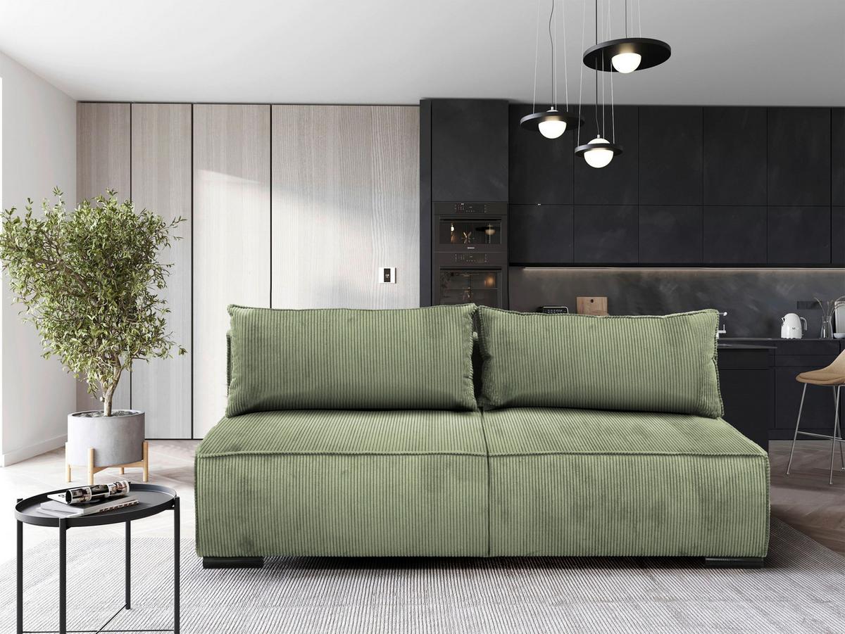 Schlafsofa Flow Mintgrün B: 202 Cm - Schwarz/Mintgrün, Design, Textil (202/90/99cm) - MID.YOU