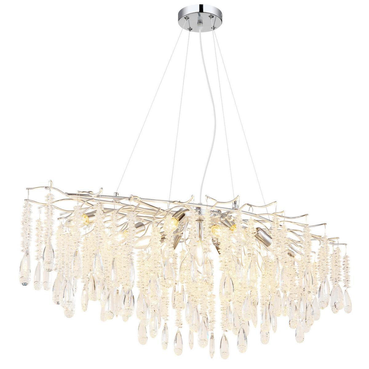 Hängeleuchte Exkl. 12xe14, 40w - Klar/Silberfarben, KONVENTIONELL, Glas/Kunststoff (120/50/120cm)