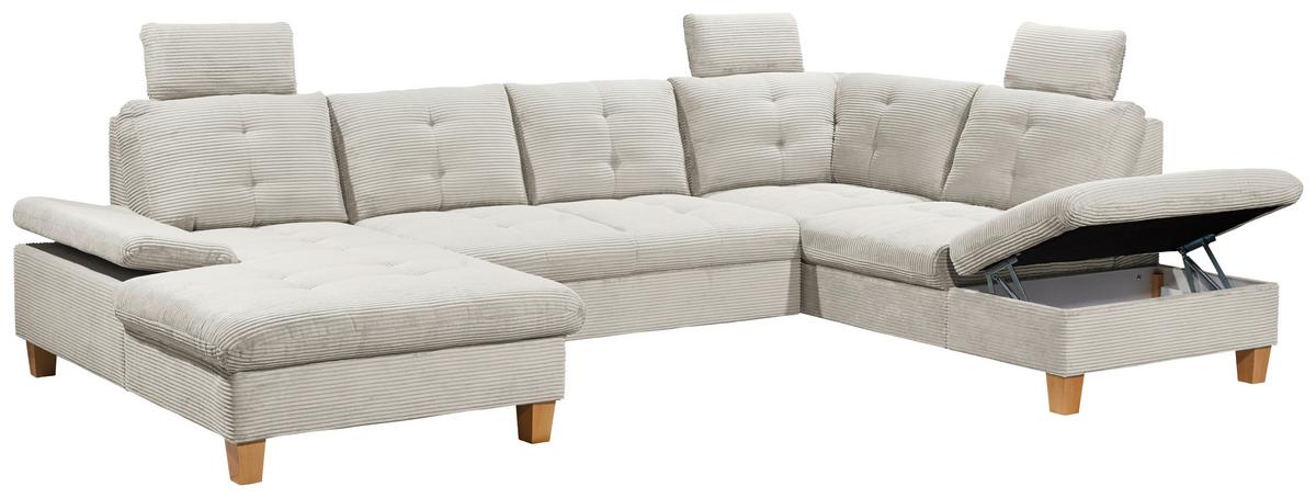 Wohnlandschaft Ascot Beige U: 170x324x220 cm - Eichefarben/Beige, KONVENTIONELL, Textil (170/324/220cm) - MID.YOU
