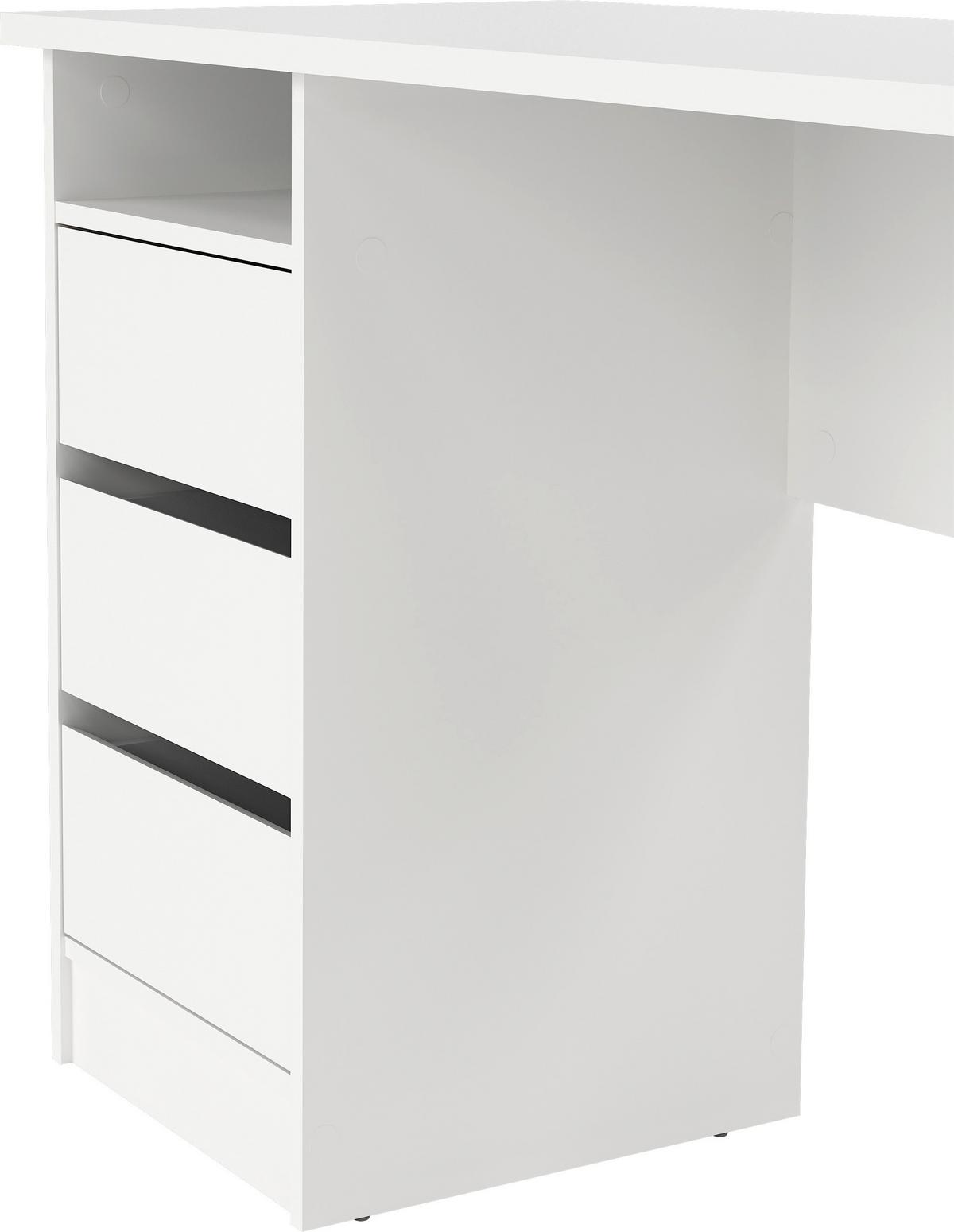 Schreibtisch Function Plus, Weiß, L: 110 cm - Weiß, MODERN, Holzwerkstoff (110/48,5/76cm) - MID.YOU