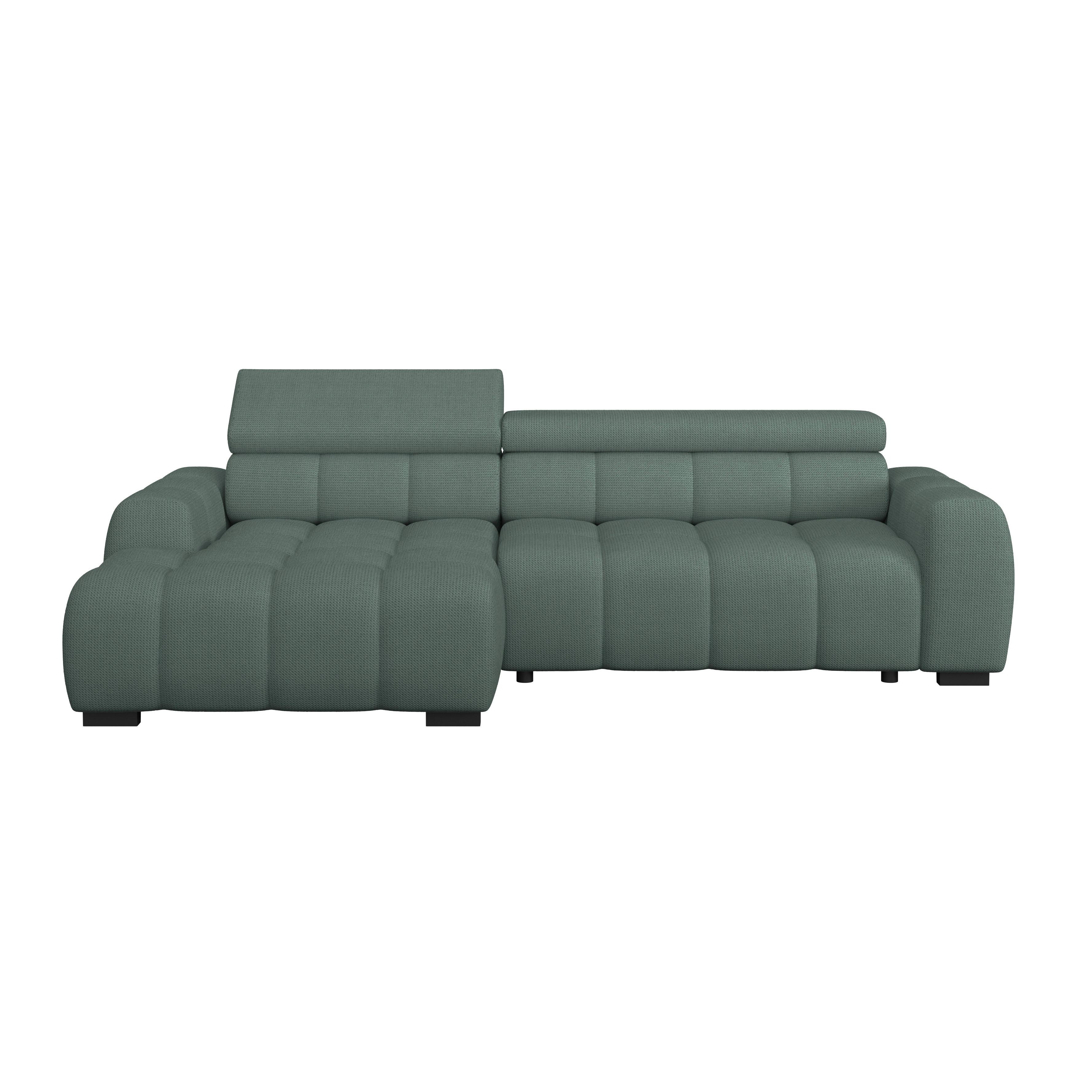 Ecksofa Fargo S Grün, B: 168cm - Schwarz/Grün, Trend, Textil (168/285cm)