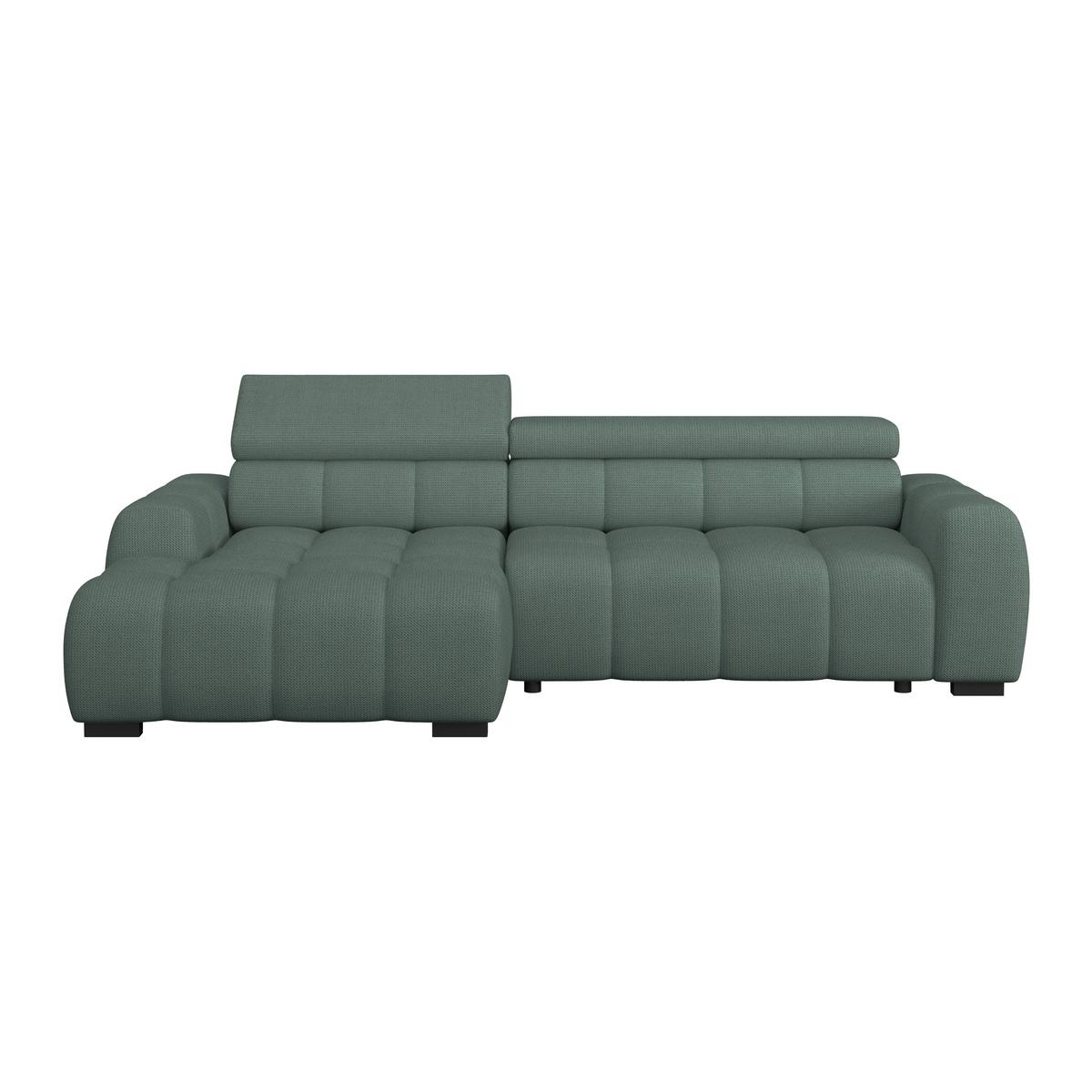 Ecksofa Fargo S Grün, B: 168cm - Schwarz/Grün, Trend, Textil (168/285cm)
