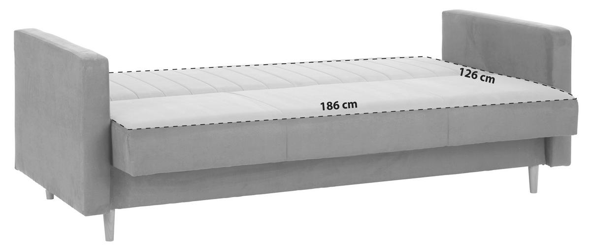 Schlafsofa Nicea - Schwarz/Braun, MODERN, Holz/Kunststoff (210/117/75cm) - Ondega