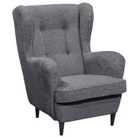 Ohrensessel Oskar Webstoff Anthrazit - Anthrazit/Schwarz, Basics, Holzwerkstoff/Textil (78/102/98cm) - MID.YOU
