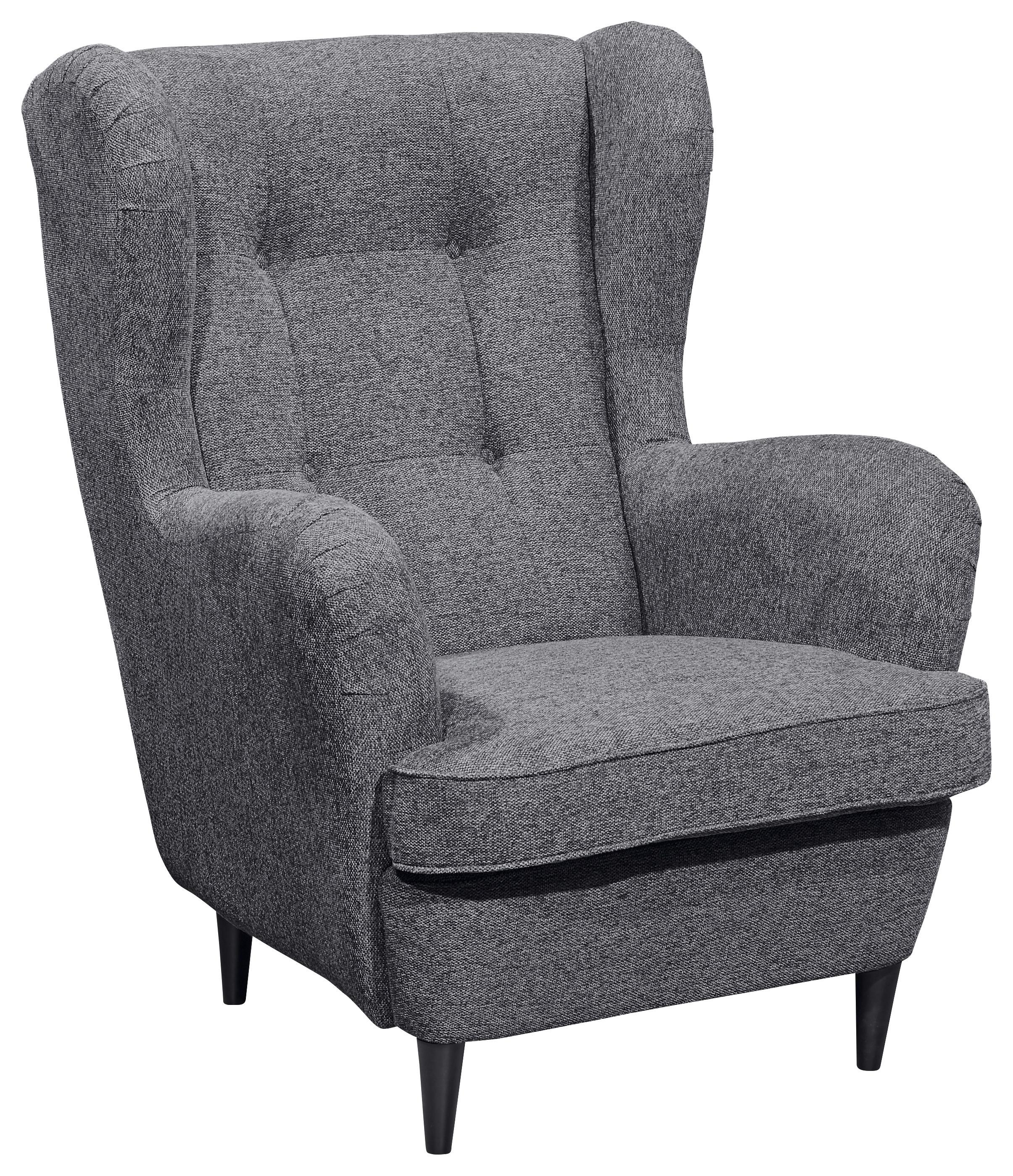 Ohrensessel Oskar Webstoff Anthrazit