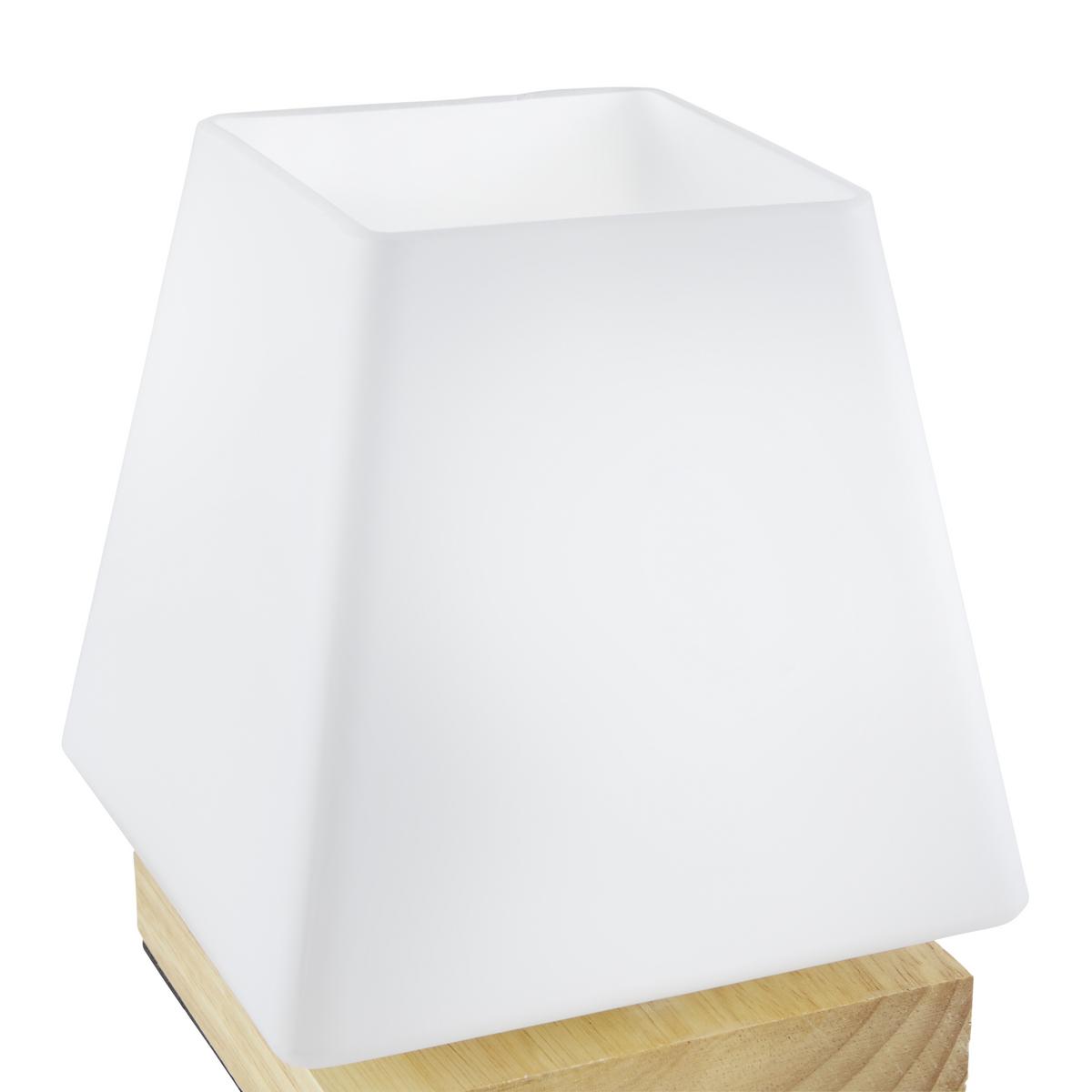 Stolní lampa Holly 14/17,3cm, 60 Watt - přírodní barvy, Moderní, dřevo/sklo (14/14/17,3cm) - Mömax