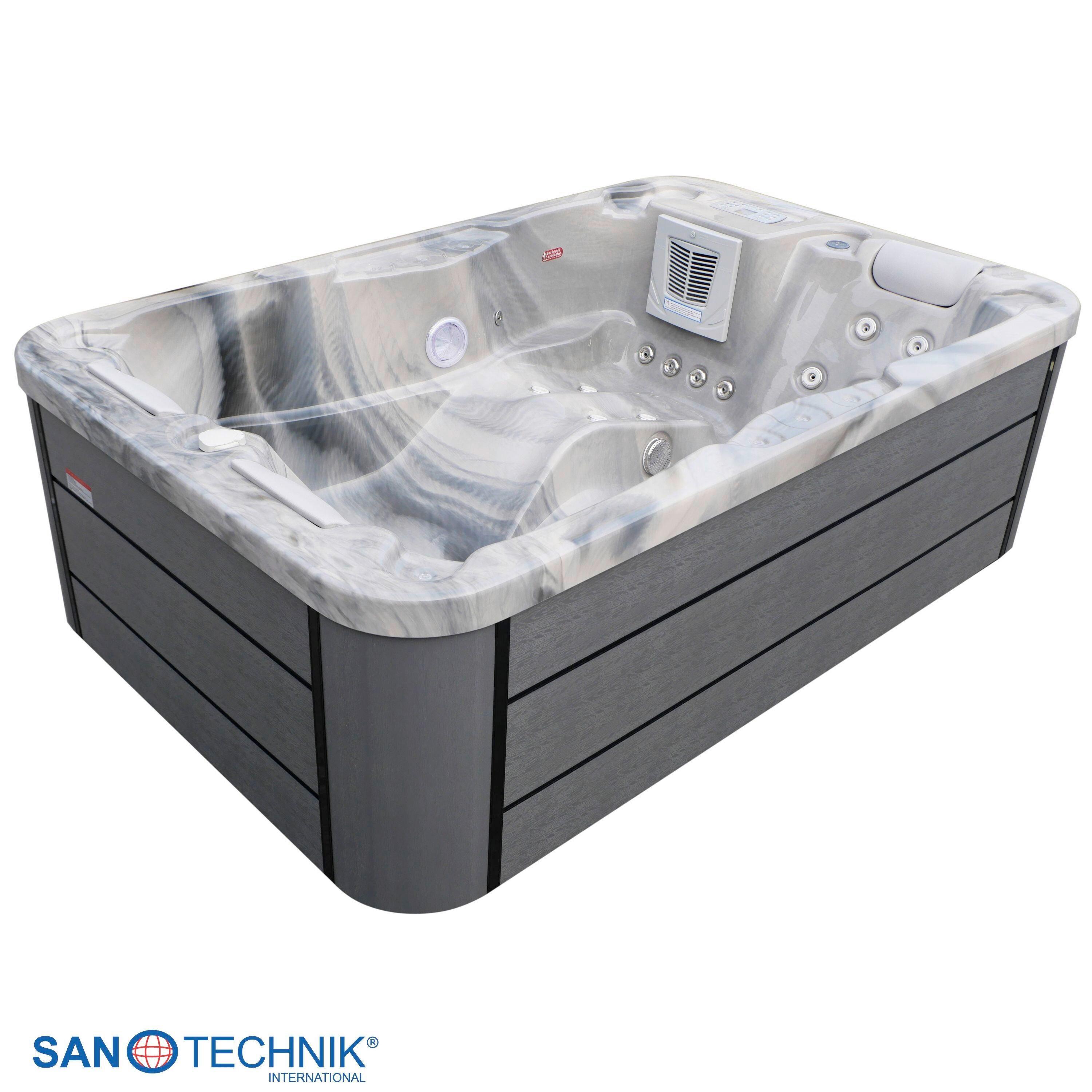 Whirlpool SPA07 für bis zu 3 Personen - Grauweiß, Basics, Kunststoff (205/130/70cm) - Sanotechnik