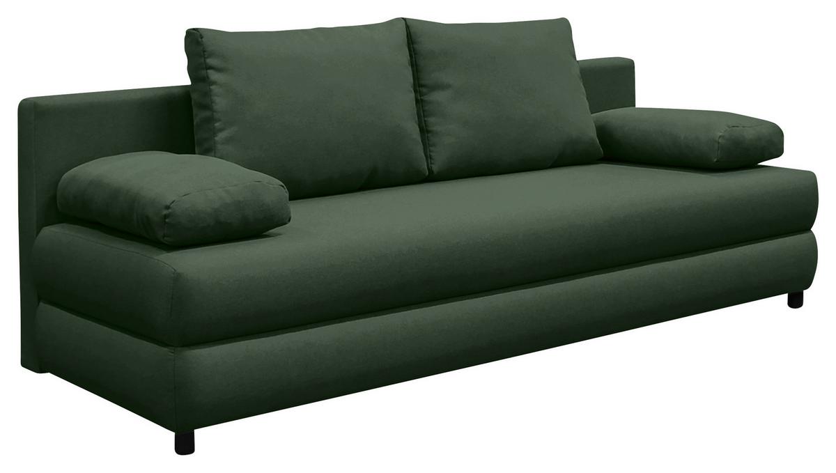 Schlafsofa Mela Grün B: 200 cm - Schwarz/Mintgrün, Design, Textil (200/88/87cm) - P & B