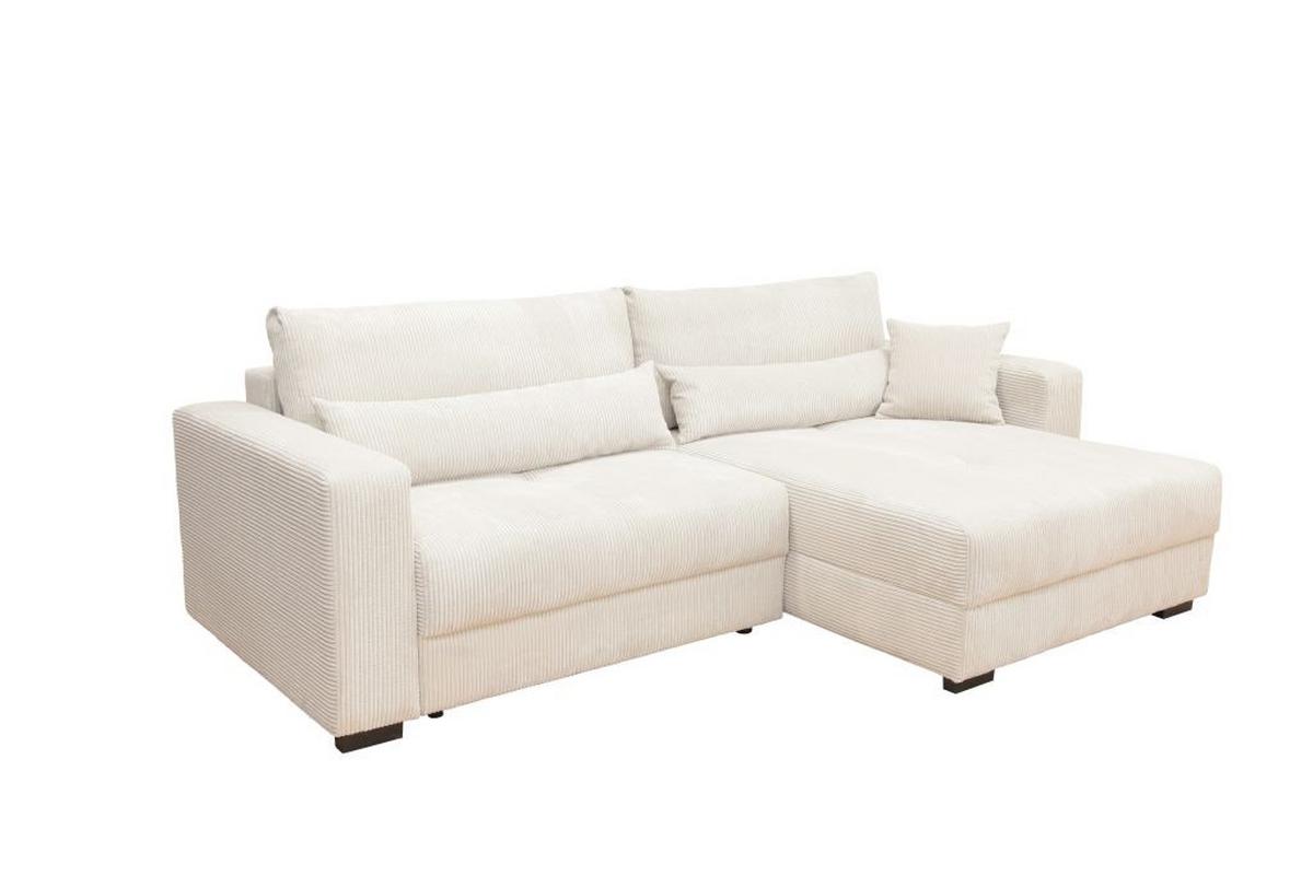 Rohová sedačka ALEX, obojstranná, biely menčester - čierna/biela, Modern, textil (265/170cm)