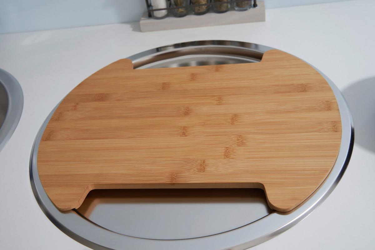 Spüle Respekta Rundbeckenset - Edelstahlfarben, Trend, Metall (44,6/17cm) - Respekta