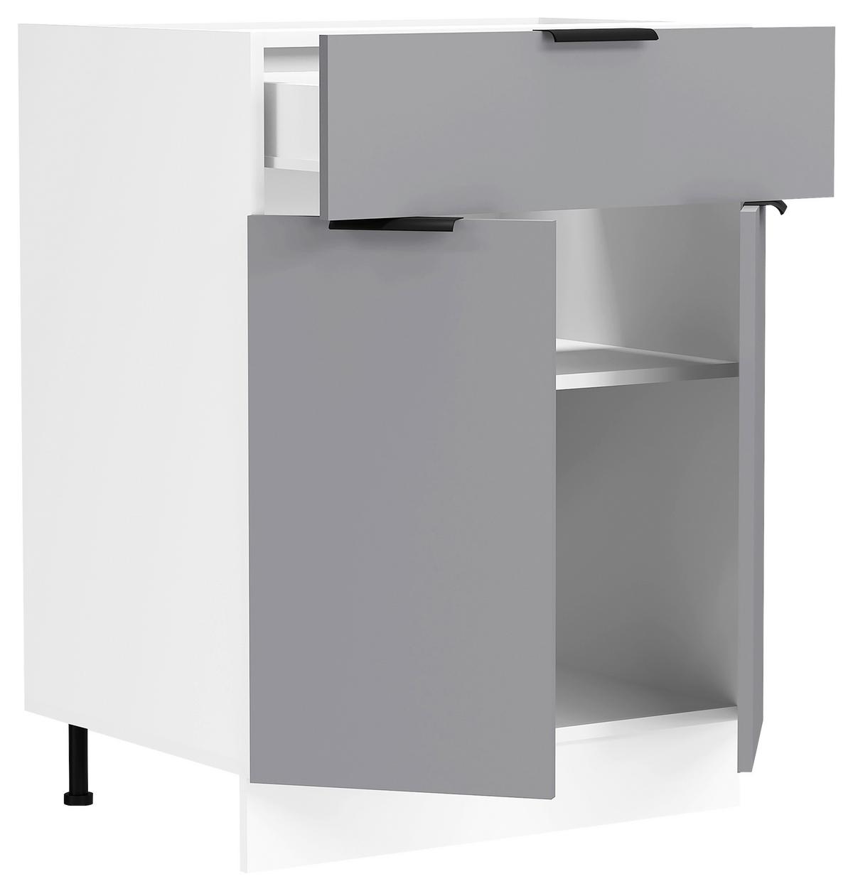 Küchenunterschrank Fasola Weiß/Anthrazit B: 60 cm - Anthrazit/Weiß, Trend, Holzwerkstoff (60/82/46cm) - MID.YOU