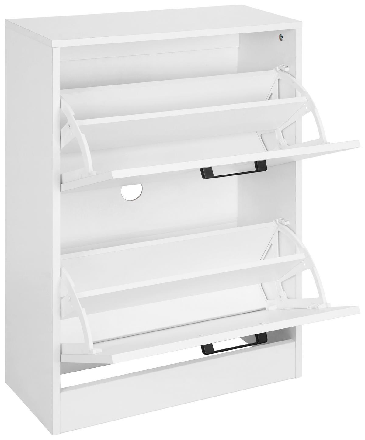 Schuhschrank Karl Weiß B: 55 Cm - Weiß, Trend, Holzwerkstoff (55/80,5/23,5cm)