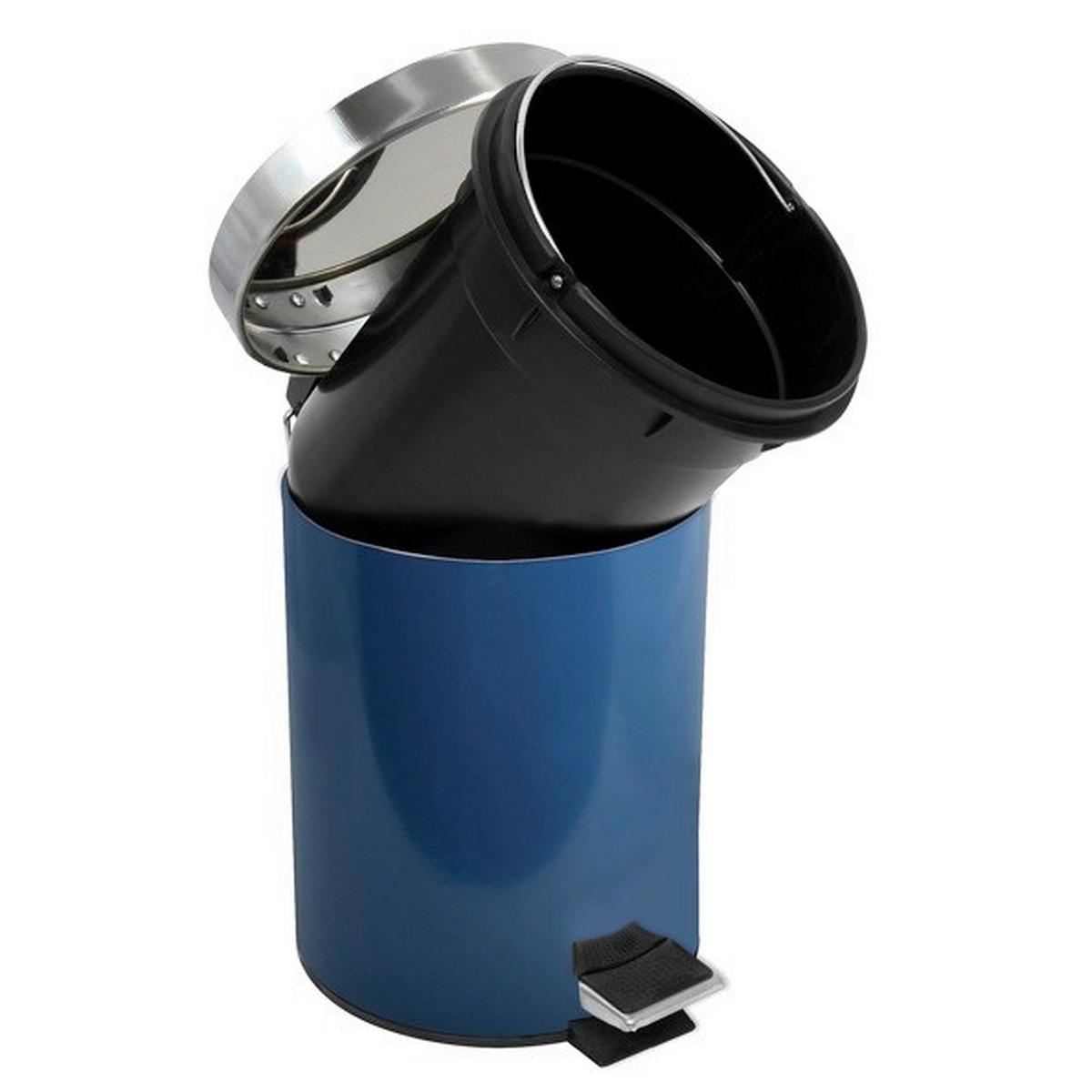 Kosmetikeimer Unis 3l Dunkelblau Metall DxH 17x25 - Schwarz/Dunkelblau, Basics, Kunststoff/Metall (17/25cm)