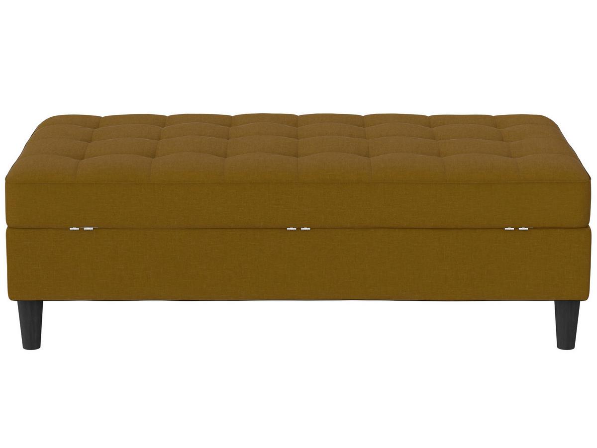 Hocker Palermo Currygelb, mit Stauraum - Currygelb/Schwarz, Basics, Textil (130/43/69cm) - Livetastic