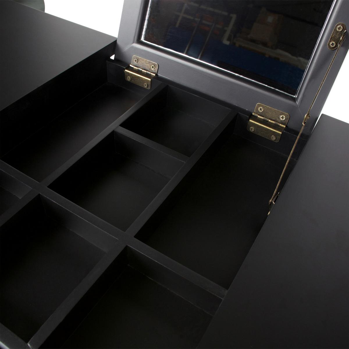 Schminktisch Romy Schwarz B: 75 cm - Schwarz, Design, Holz (75/38/78cm) - Livetastic