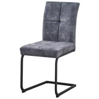 Stolička s pružinami MILOS - čierna/sivá, Modern, kov/textil (45/93/61cm)