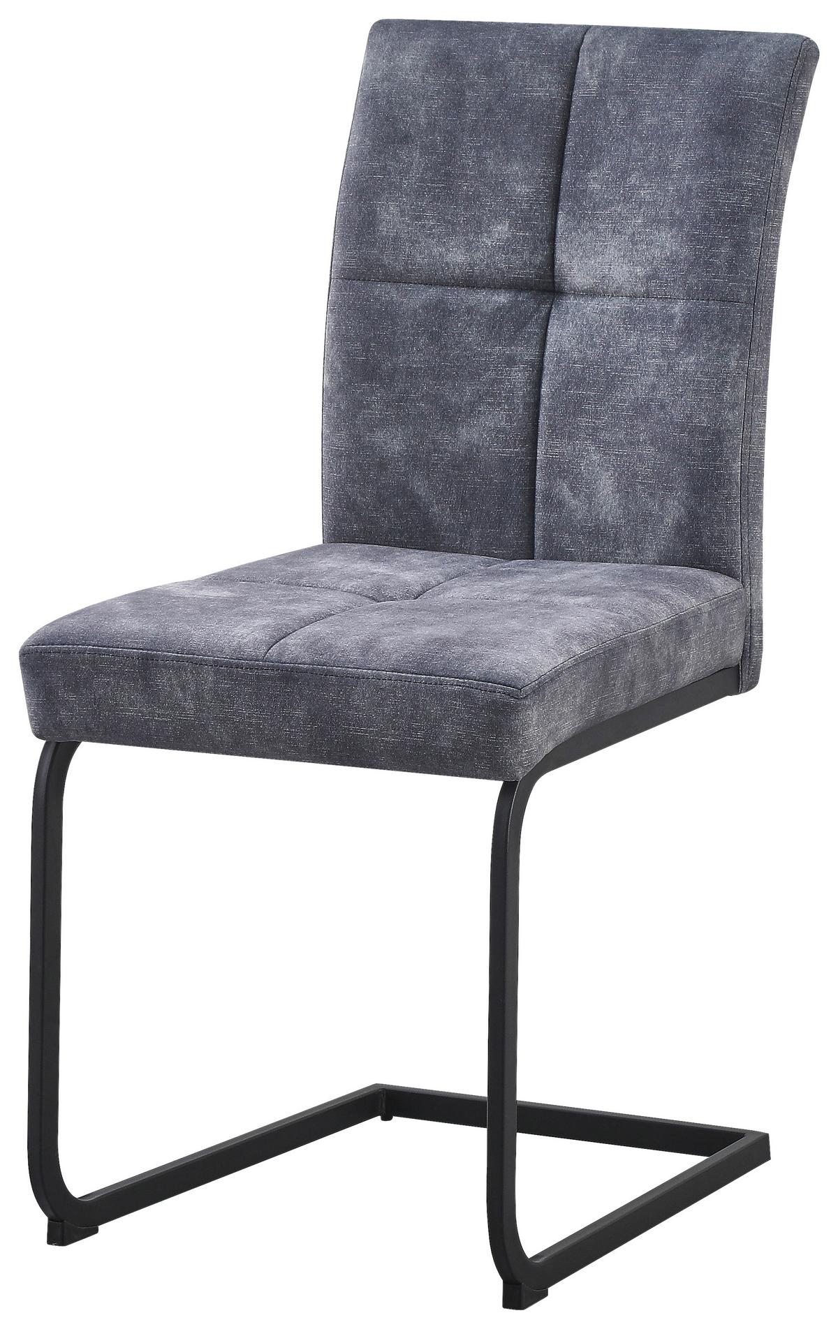 Stolička s pružinami MILOS - čierna/sivá, Modern, kov/textil (45/93/61cm)