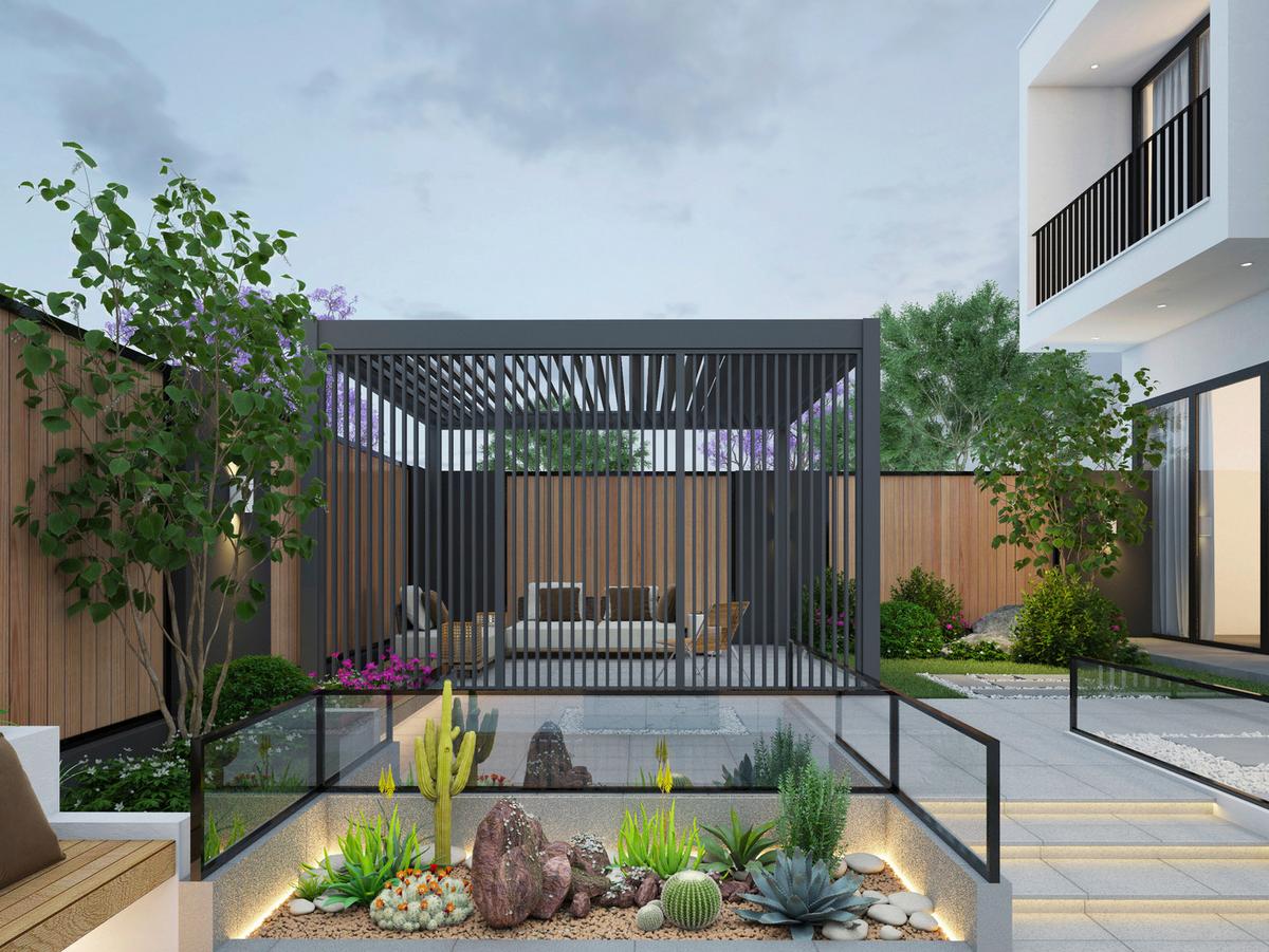 Pavillon-Seitenteil 123x235cm Wetterfest - Anthrazit, Basics, Metall (123/235/10cm) - Gardenson