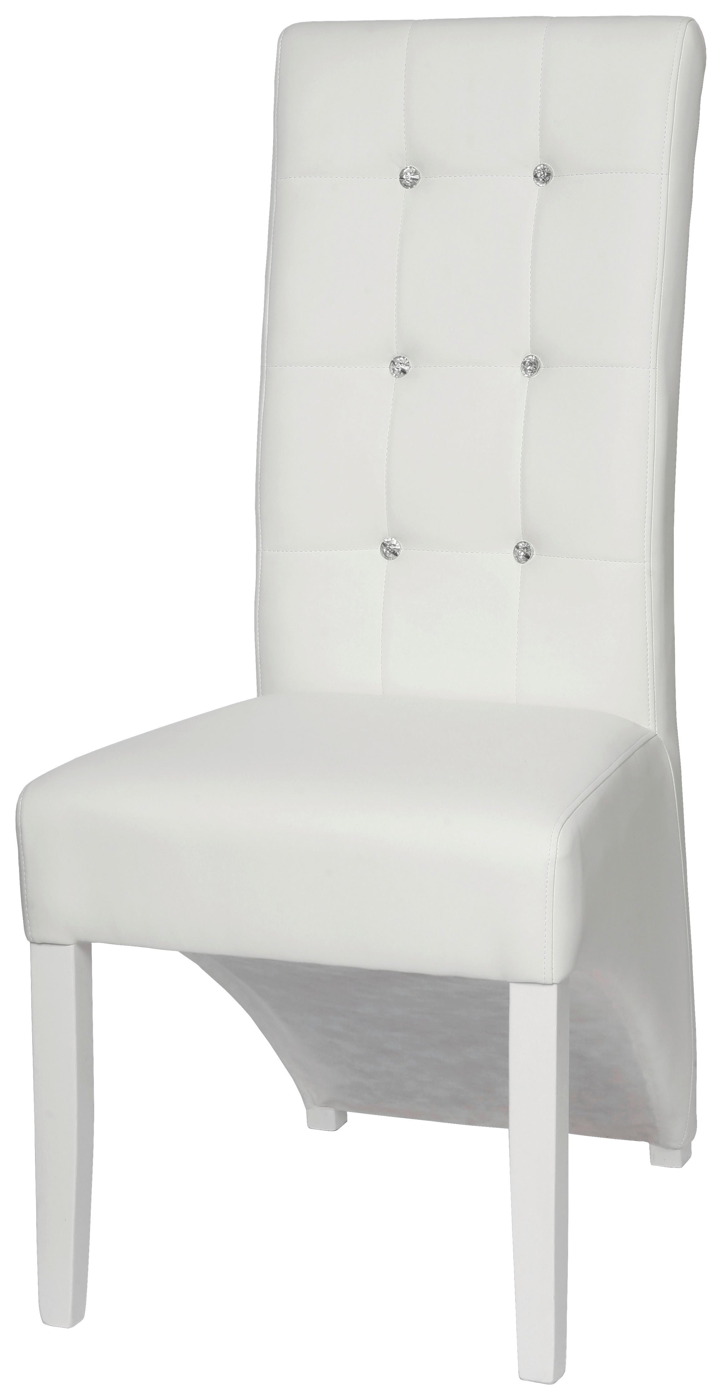 Jedálenská Stolička Marilyn, Textilná Koža, Biela - biela, Konvenčný, drevo (47/105/66cm)