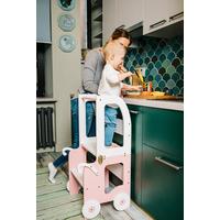 Hochstuhl Trolley Aus Holz Weiß/pink - Pink/Weiß, Basics, Holz (38/90/40cm)