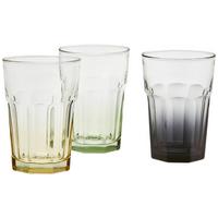 Trinkglas Andrina Versch. Farben ca. 350 ml - Gelb/Schwarz, Basics, Glas (8,5/12cm) - Luca Bessoni