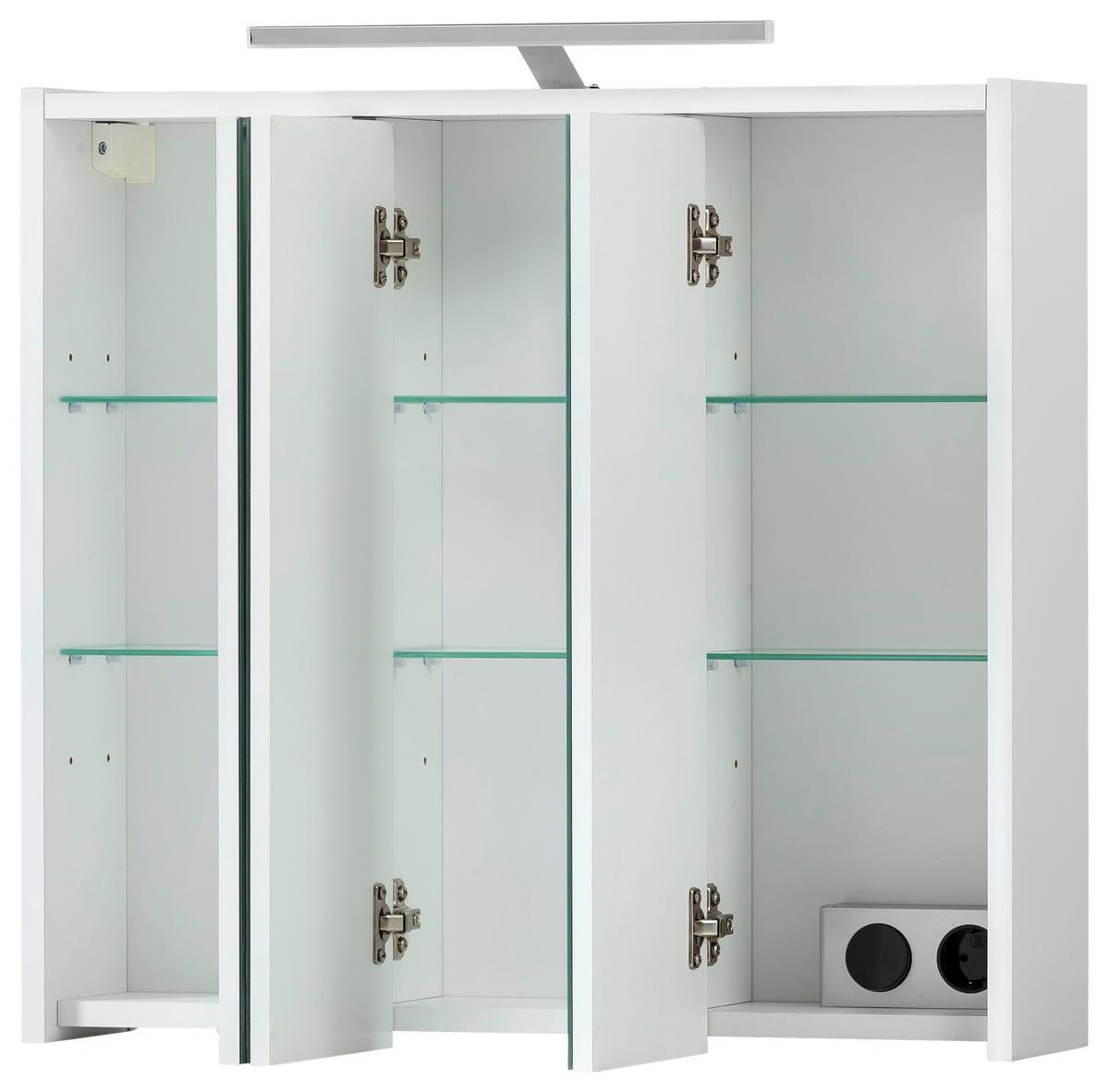 Spiegelschrank Dex Sps 650 - Weiß, MODERN, Glas/Holzwerkstoff (65,0/64,0/16,0cm) - MID.YOU