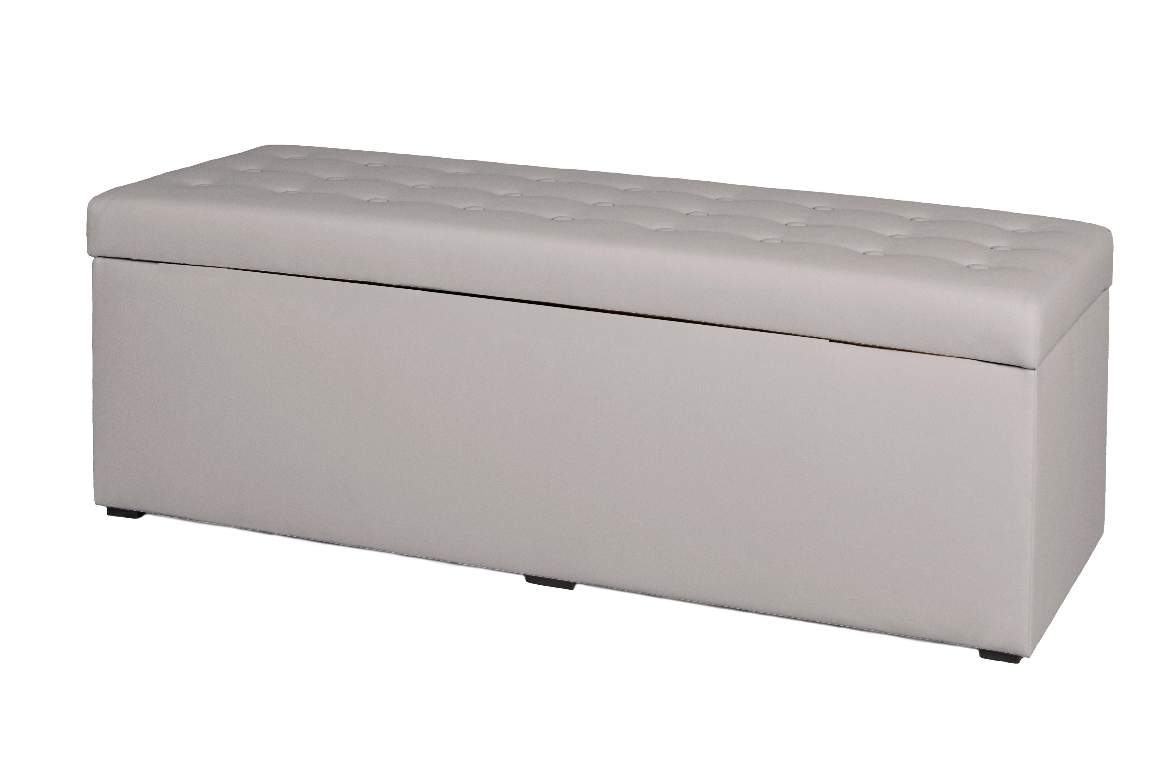 Bezug: Hellgrau • Füße: Kunststoff schwarz • max. belastbar: ca. 120kg • B/H/T: ca. 120/45/42cm