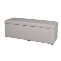 Hockerbank Pouf Welle Hellgrau H: 45 Cm Mit Stauraum - Hellgrau/Schwarz, Basics, Textil (120/45/42cm) - P & B
