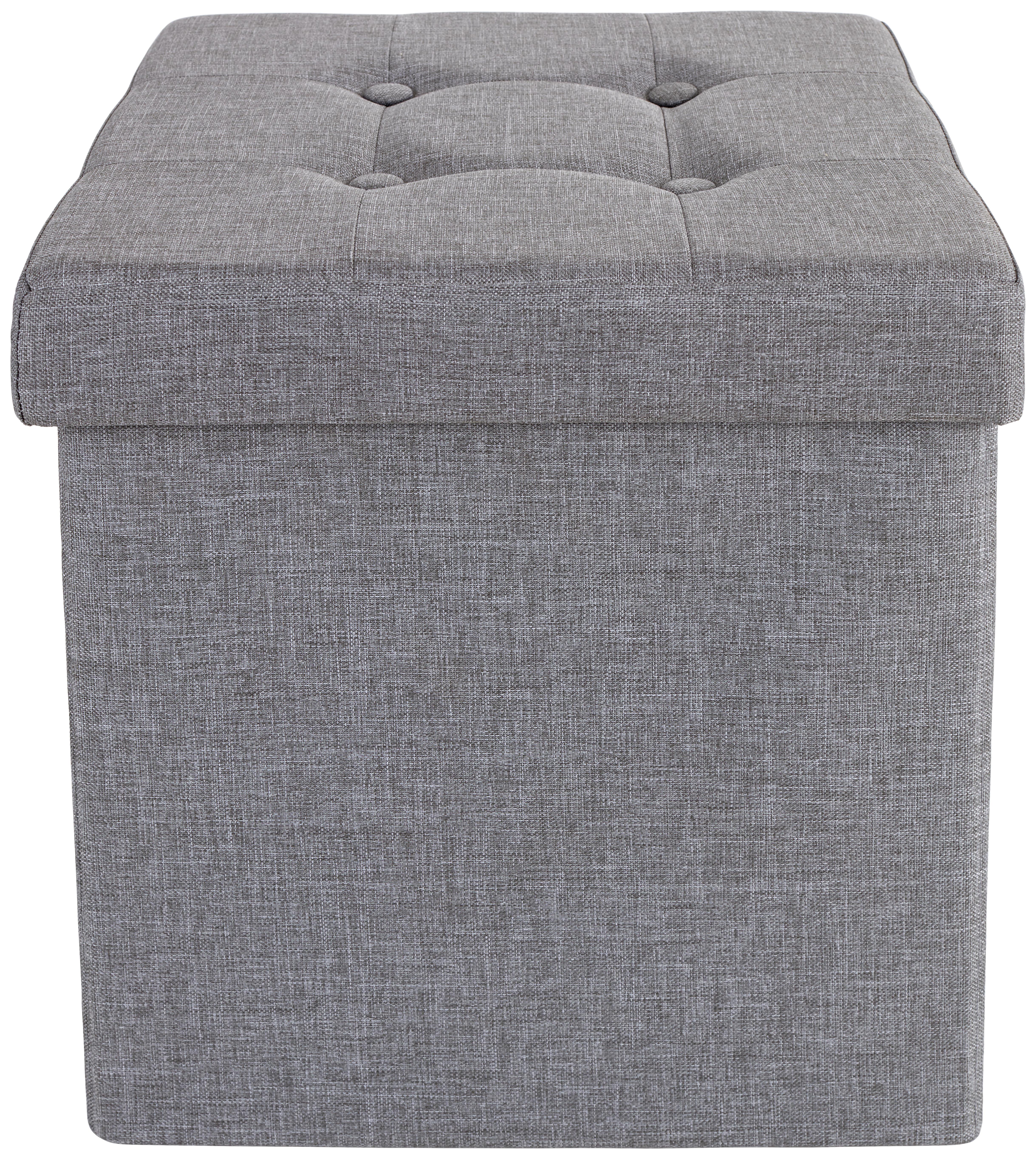 Taburetka Franz - sivá, Moderný, kompozitné drevo/textil (38/38/38cm)